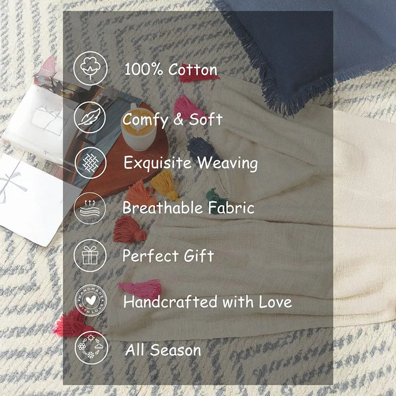 Tassura Tasselled Cotton Throw - Orange media 8