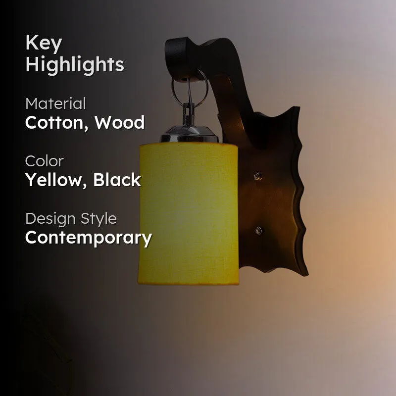 Delphi Wooden Wall Lamp - Yellow media 2