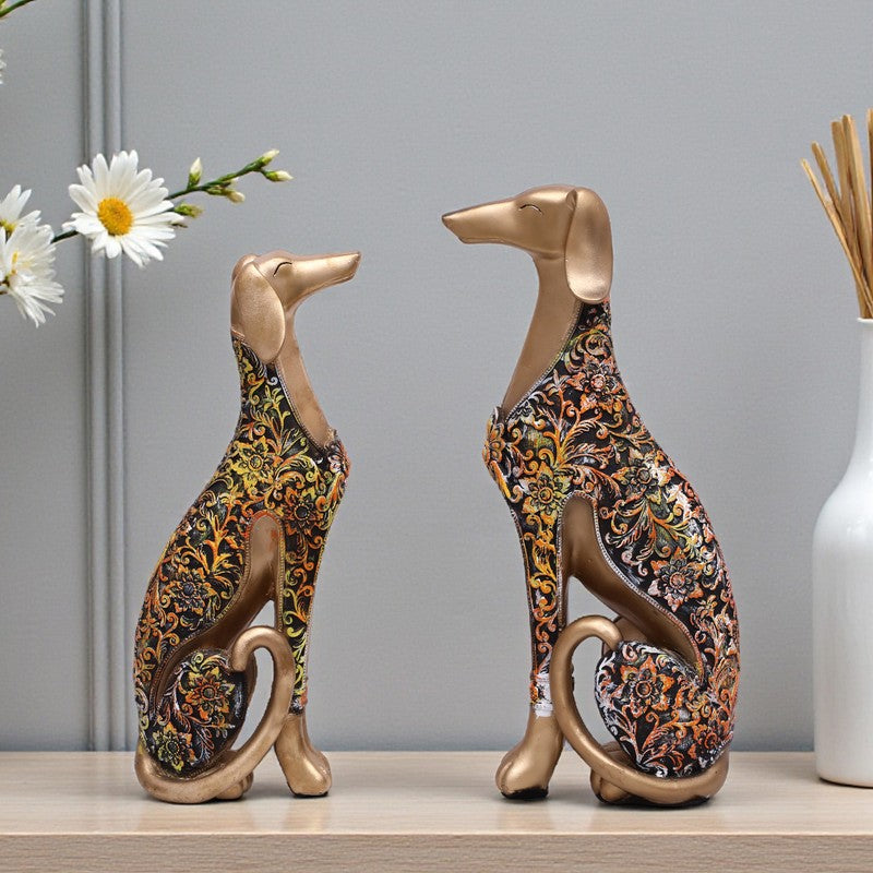 Royal Dog Polyresin Showpiece - Set Of Two