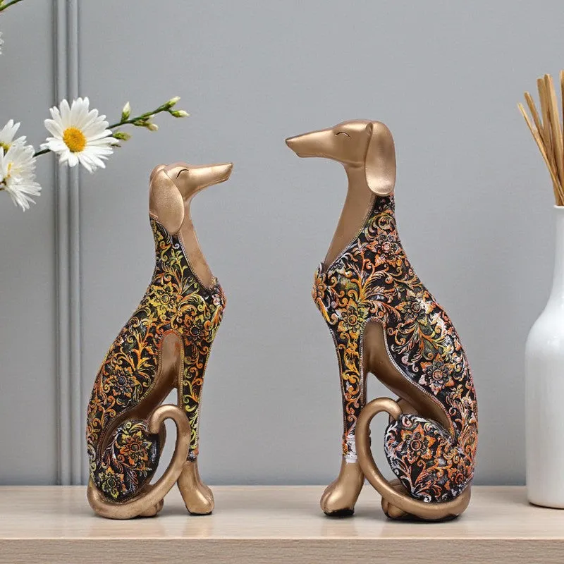 Royal Dog Polyresin Showpiece - Set Of Two media 1
