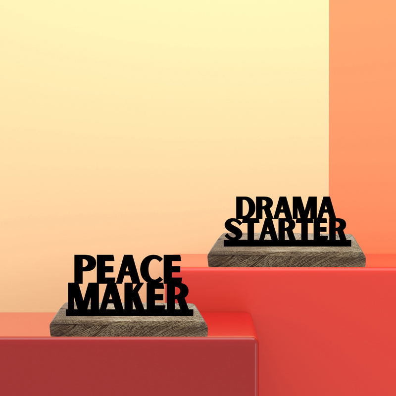 Drama Starter Typography Showpiece - Set Of Two