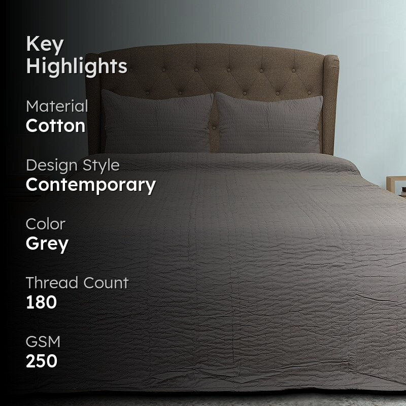 Trine Solid Cotton Quilt - 250 GSM media 2