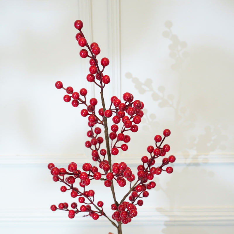 Faux Cherry Blossom Flower Stick (Red) - 32 CM media 3