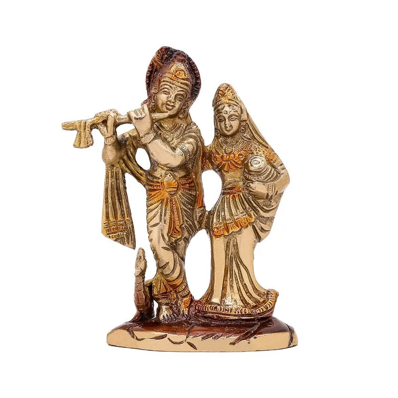 Sri Radha Krishna Divine Brass Idol media 4