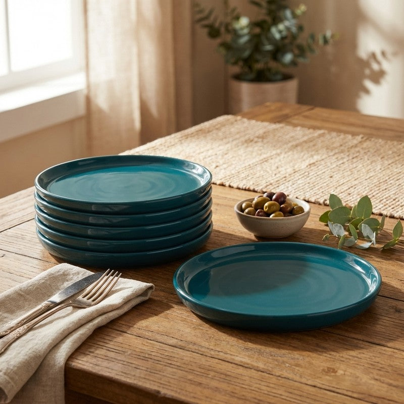 Ceramic Quarter Plate (Blue) - Set Of Six