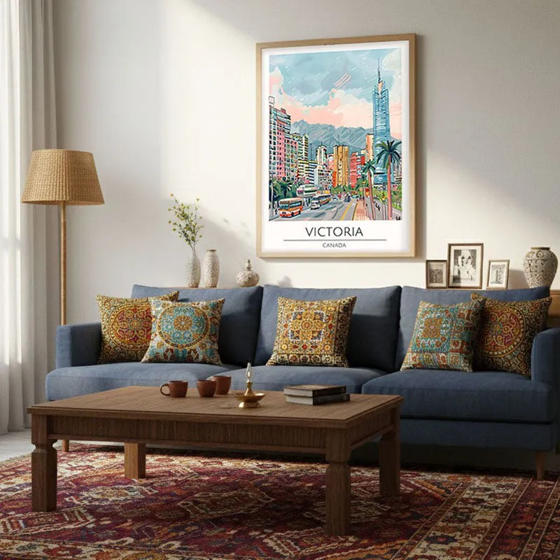 Vintage Victoria Framed Canvas Archival Canvas Wall Painting - Natural Brown Frame media 4