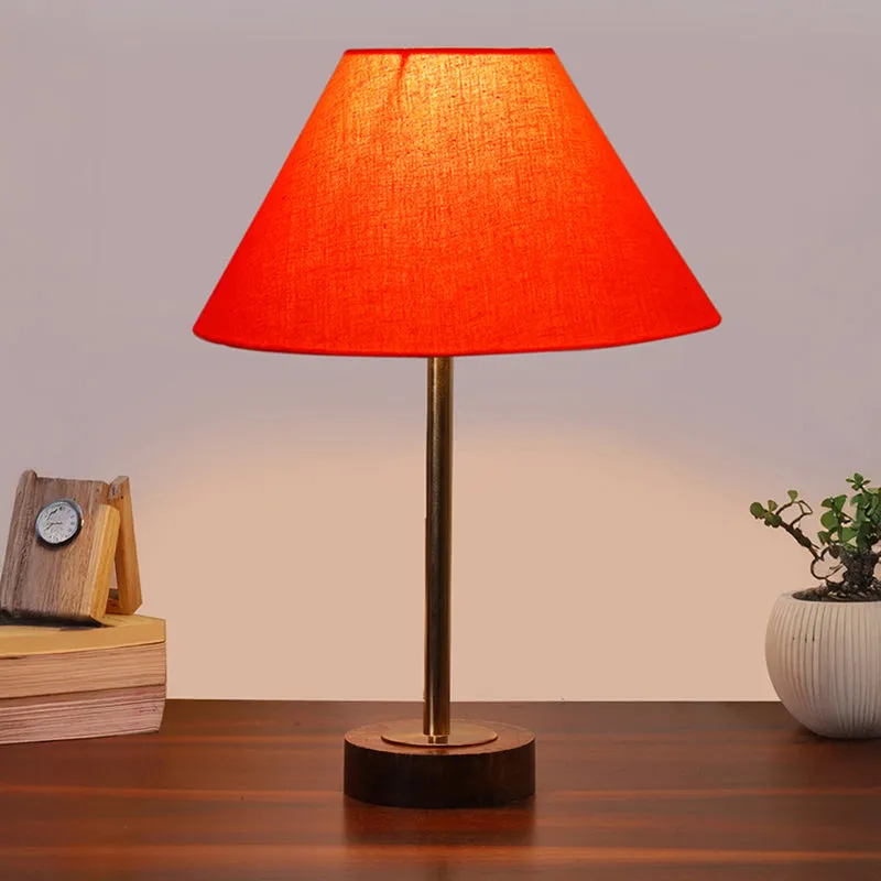 Cotin II Rodin Wooden Table Lamp - Orange,Gold,Brown media 2