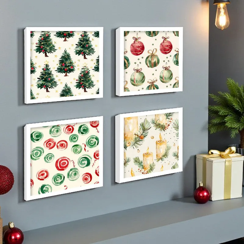 Merry Aura Wall Painting - Set Of Four media 4