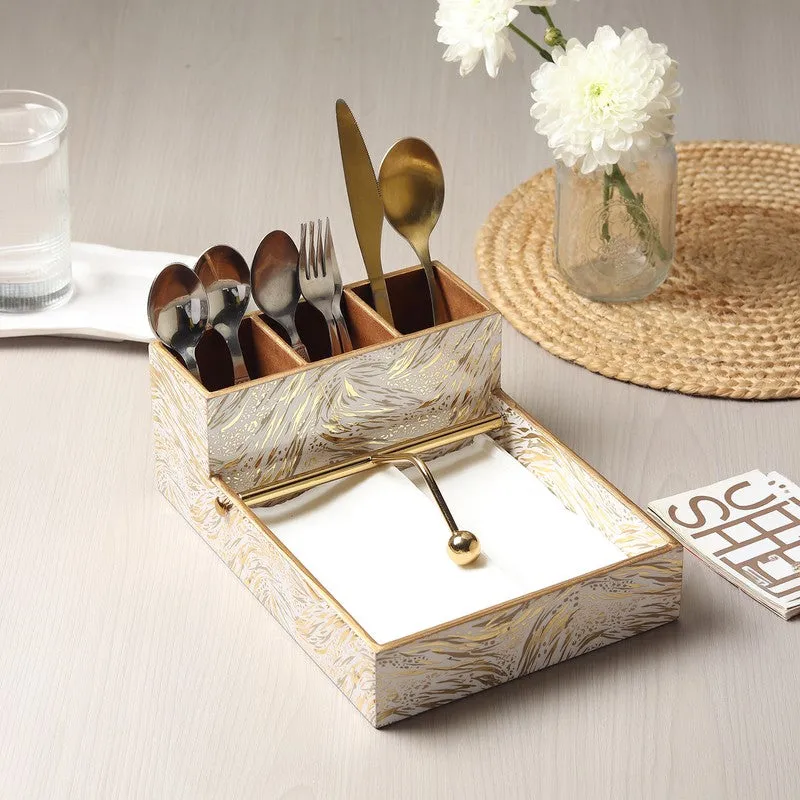 Saryna Wooden Cutlery & Tissue holder media 1
