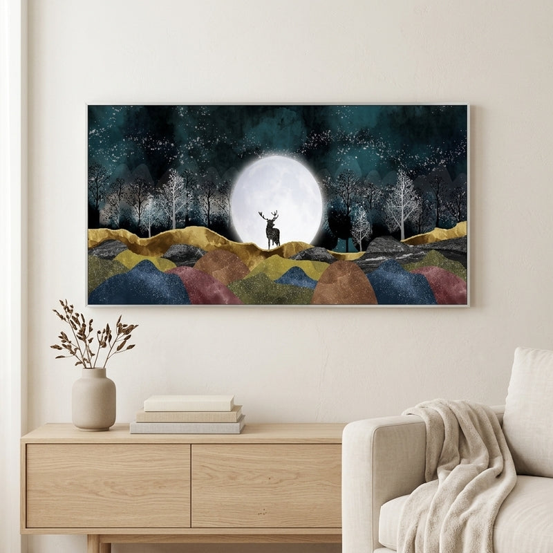 Midnight Meadow Canvas Wall Painting