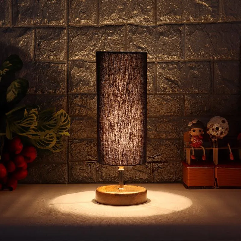 Hisha Wooden Table Lamp - Black,Brown media 1