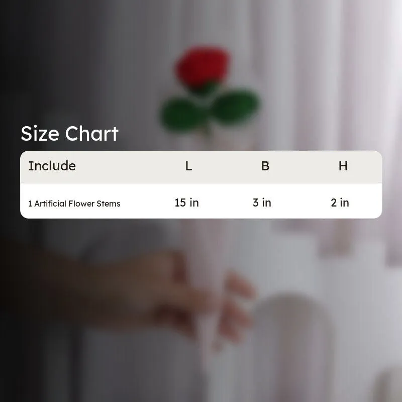 Crochet Handmade Wool Rose Bouquet - Red media 5