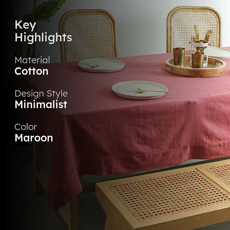 Chevron Grace Cotton Table Cover - Maroon media 2