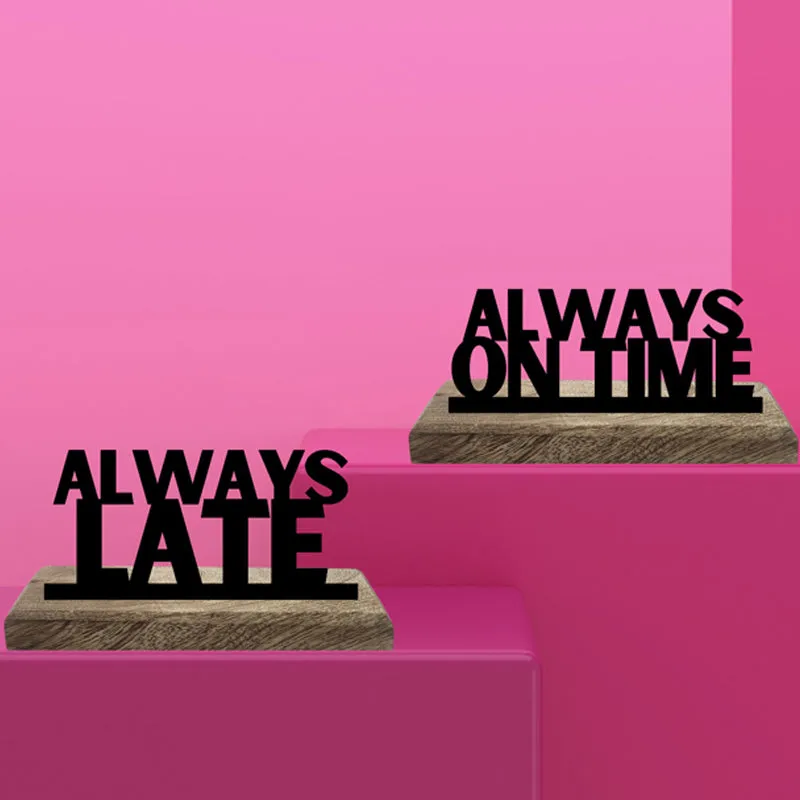 Always Late Typography Showpiece - Set Of Two media 3