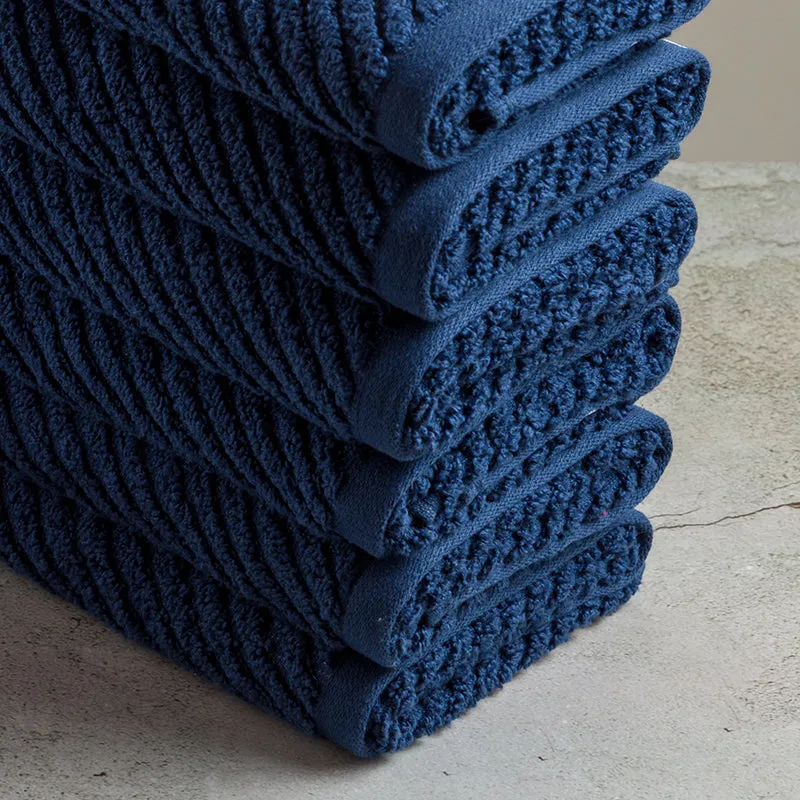 Nautica Riviera Soft Cotton Hand Towel (Navy Blue) - Set Of Six media 5