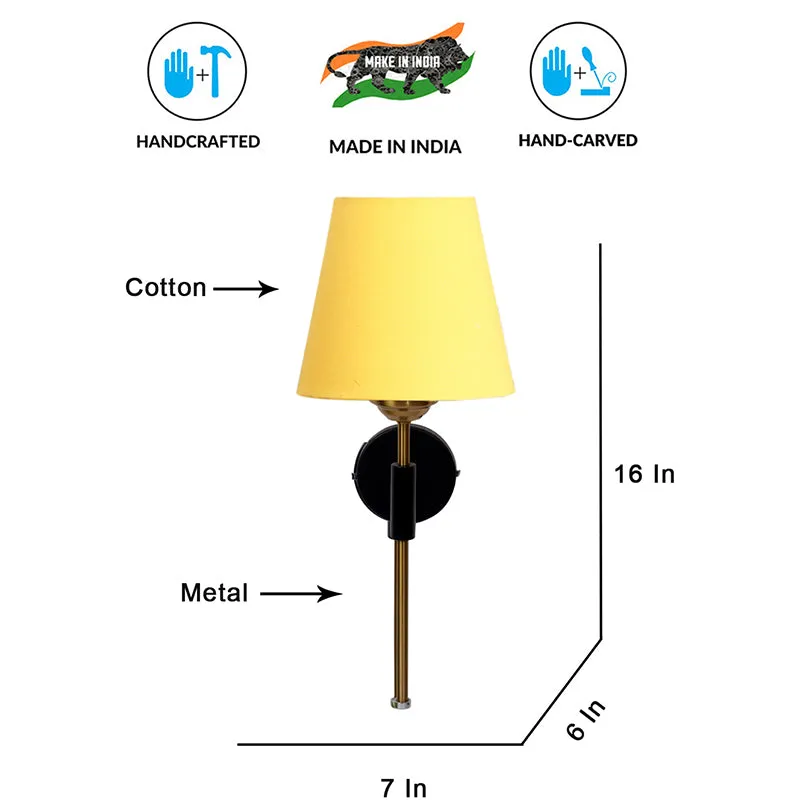 Beryll Steel & Cotton Wall Lamp - Yellow media 6