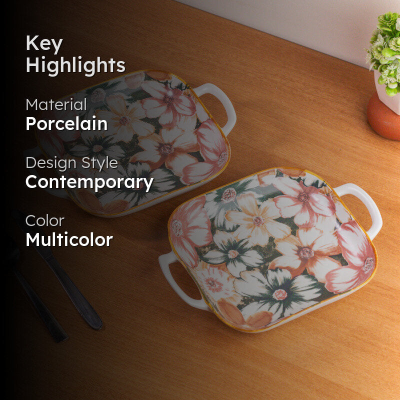 Blush Flora Porcelain Platter - Set Of Two media 2