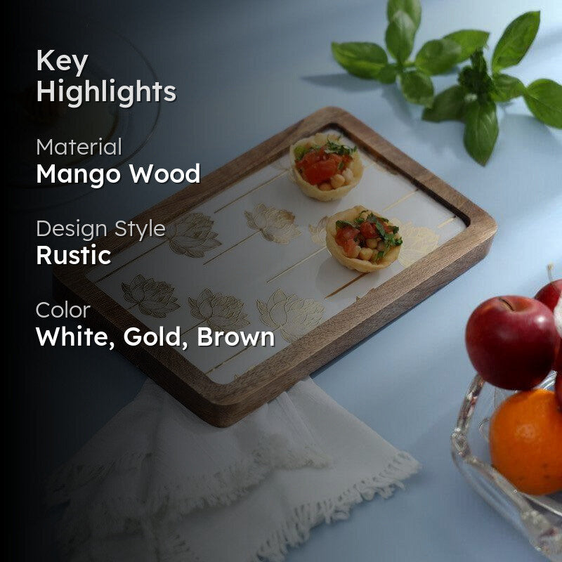 Jeannine Leafy Wood Platter media 2