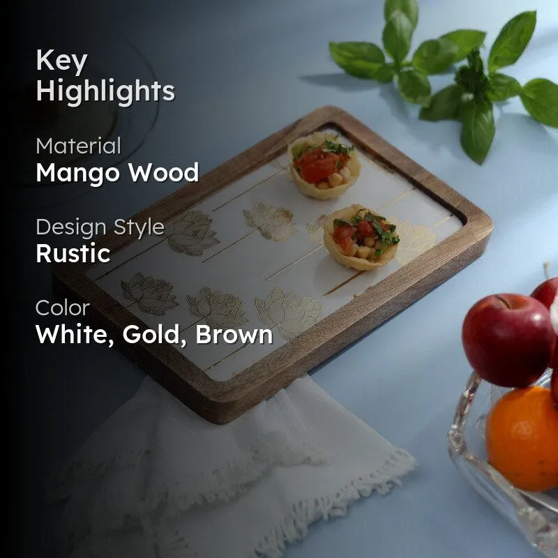Jeannine Leafy Wood Platter media 2