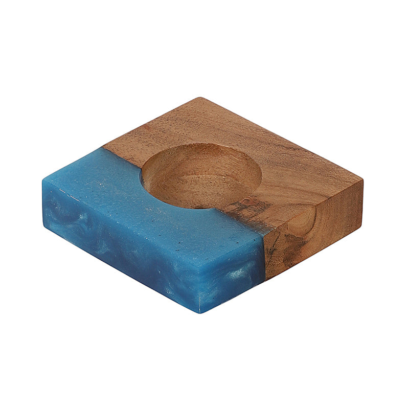 Resin Root Tea Light Holder (Blue) - Set Of Two media 5