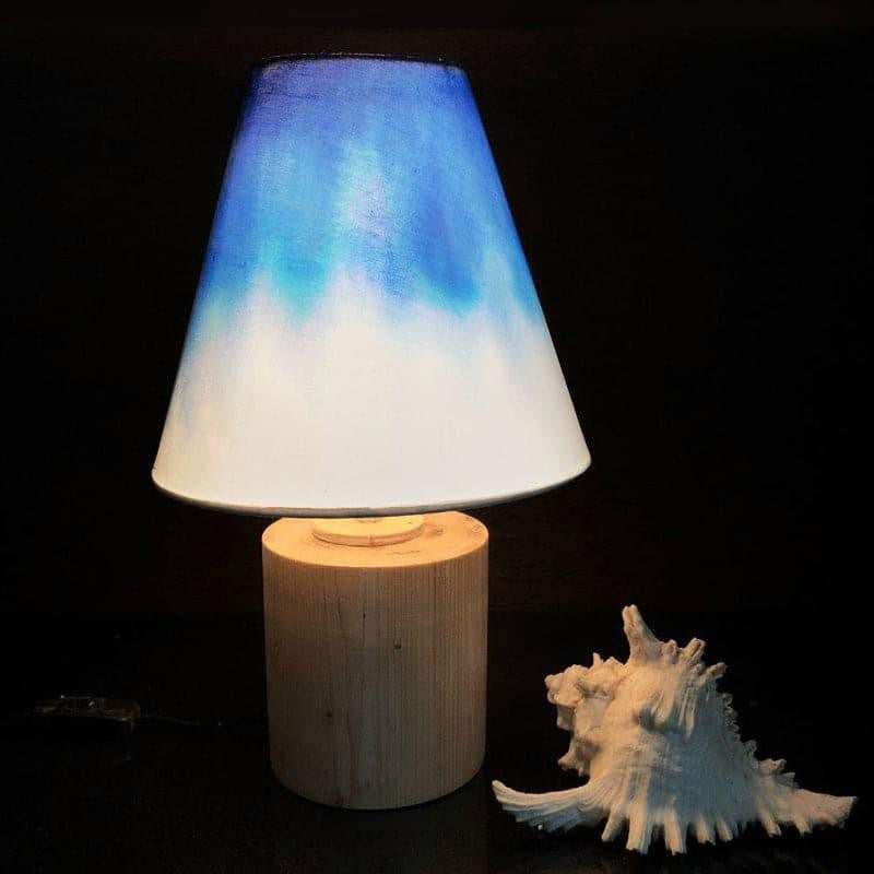 Grady Glow Cone Handpainted Fabric Table Lamp - Blue,White