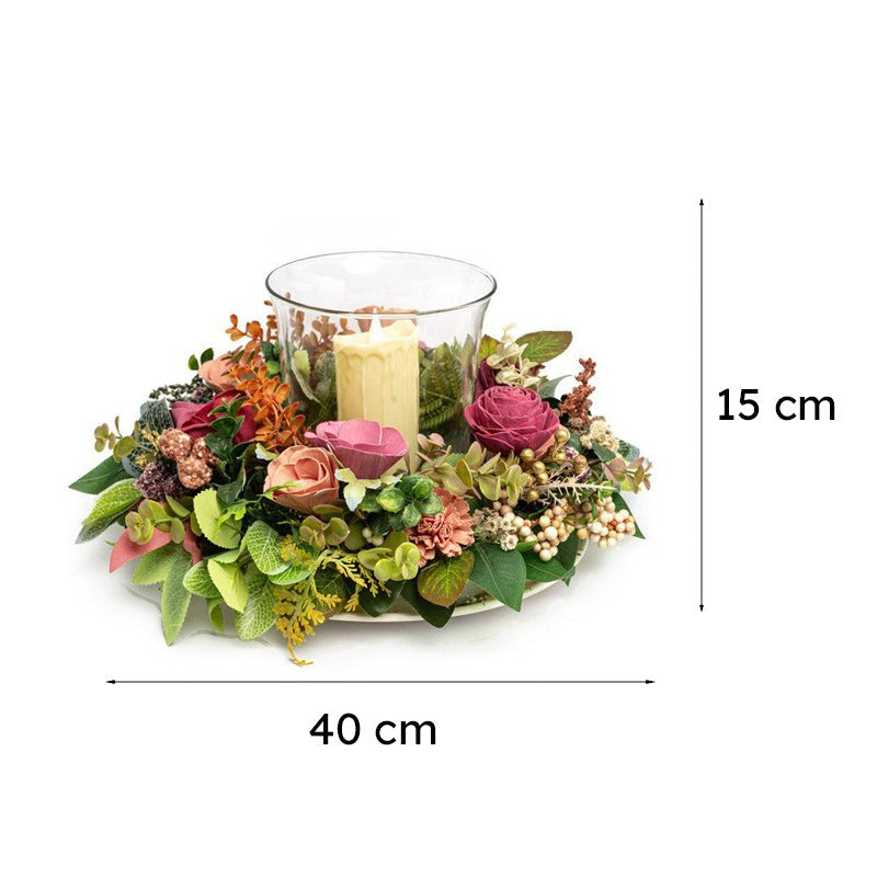 Asva Solawood Floral Tray With Battery Candle media 7