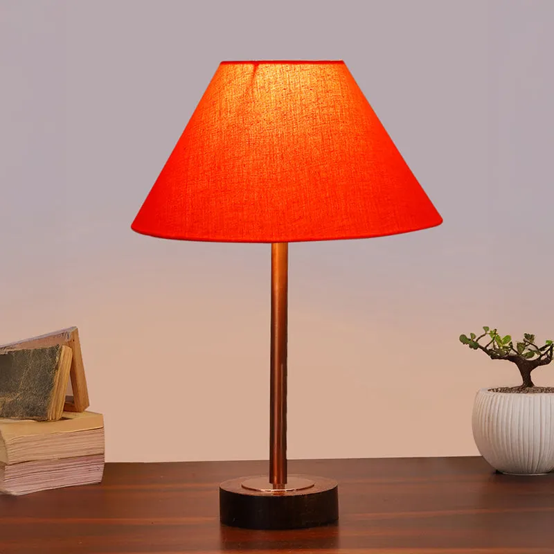 Cotin II Rodin Wooden Table Lamp - Orange,Copper,Brown media 2
