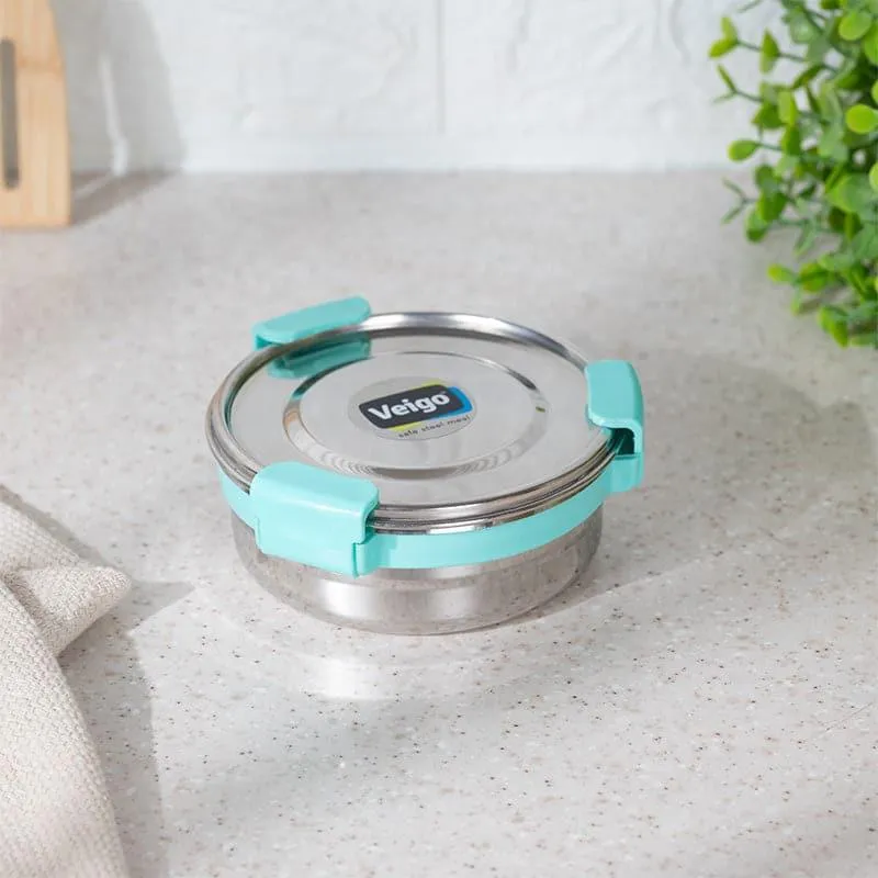 Ivago Steel Airtight Lunch Box (Aqua) - 275 mL media 1