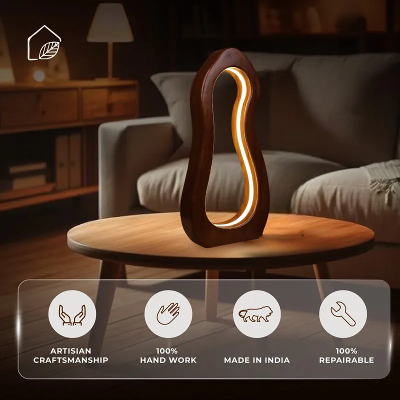 Sculpta Boho Wooden Table Lamp - Brown media 7