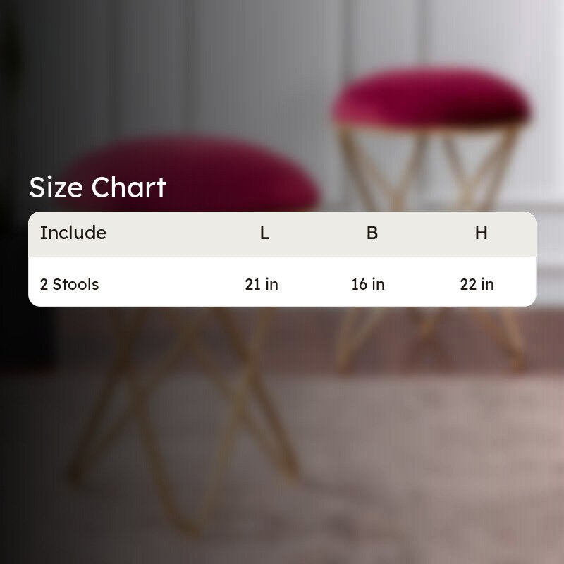 Jada Velvet Stool (Red) - Set Of Two media 9