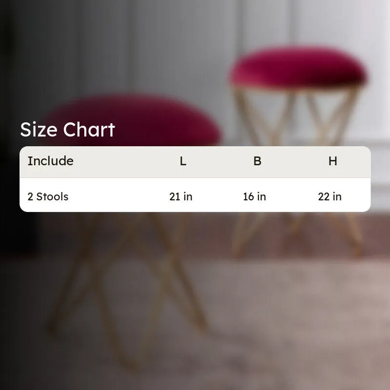 Jada Velvet Stool (Red) - Set Of Two media 9