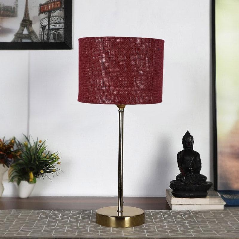 Red Wrap Fabric Table Lamp - Red,Gold media 3