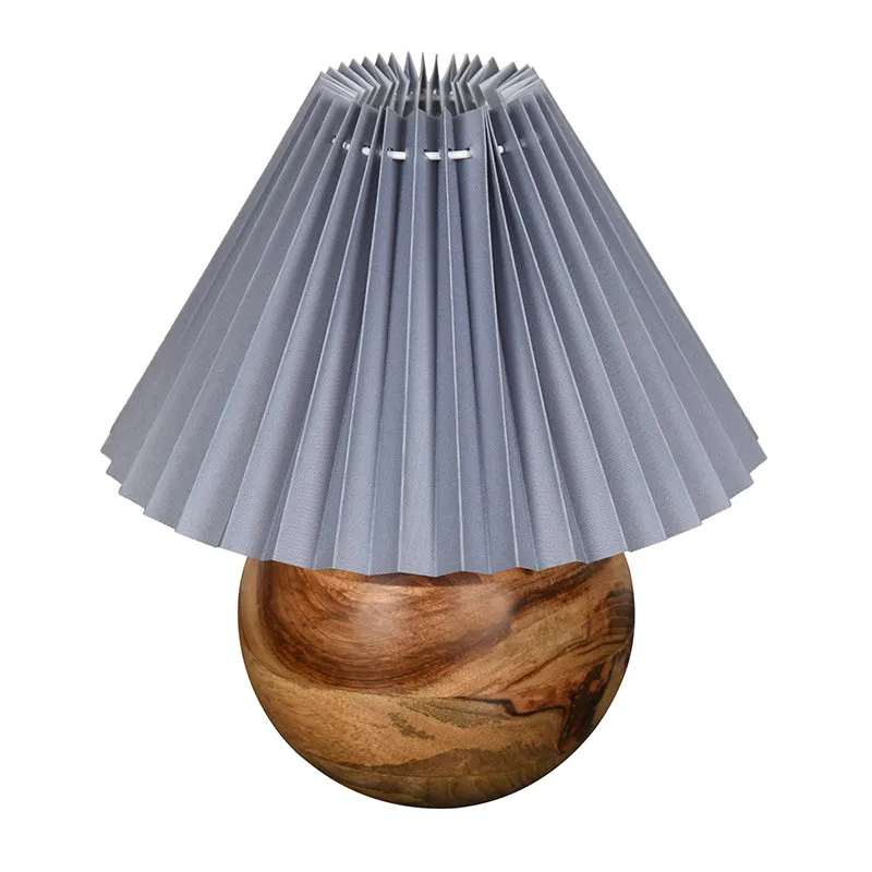 Lark Pleated Fabric Table Lamp - Grey,Brown media 3