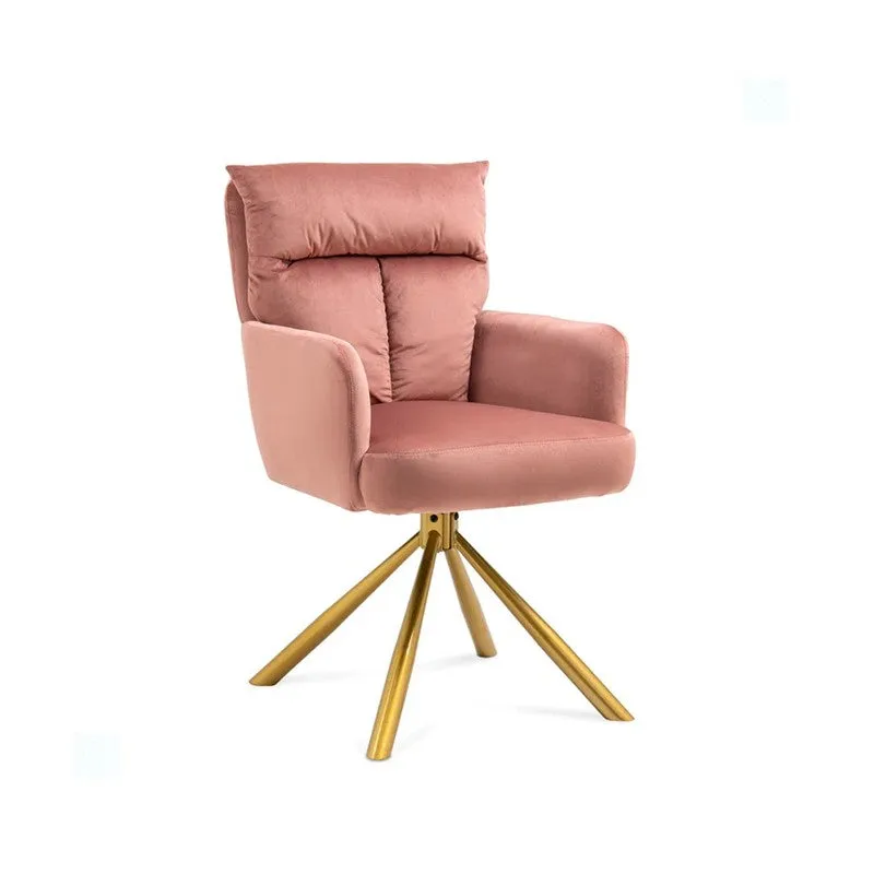 Arvella Neem Wood Accent Chair - Pink media 4