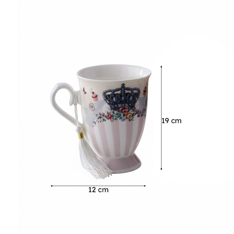 Crown Ceramic Coffee Mug (350 mL Each) - Set of Two media 4