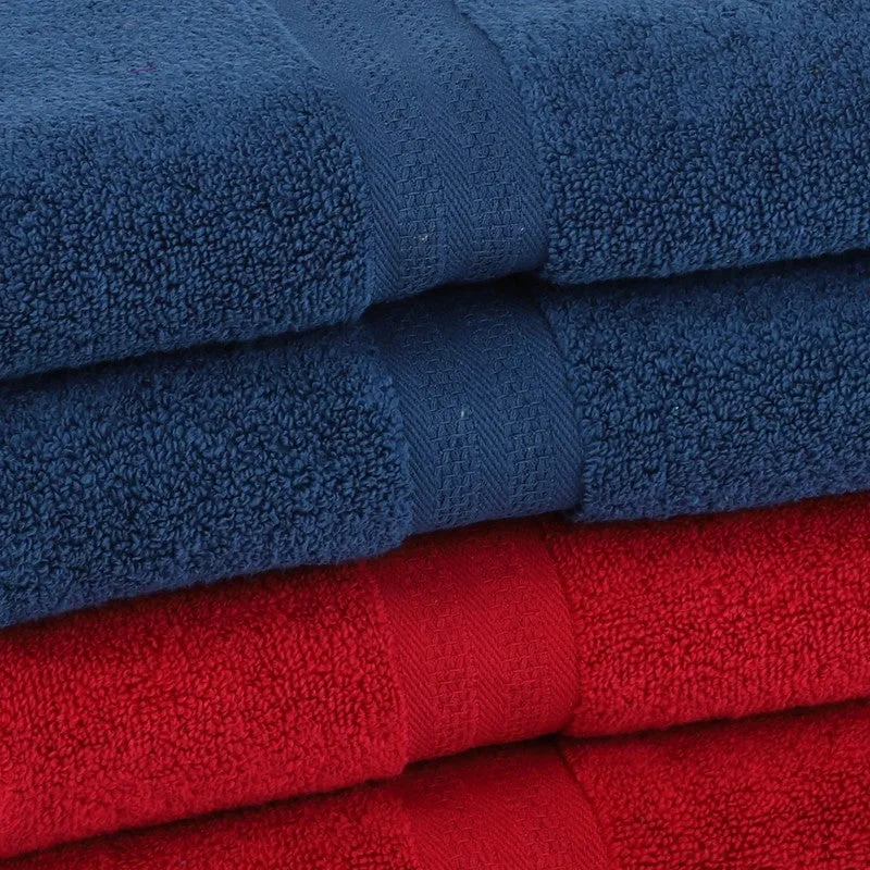 Zyra Solids Bath Towel (Red, Blue) - Set Of Four media 7