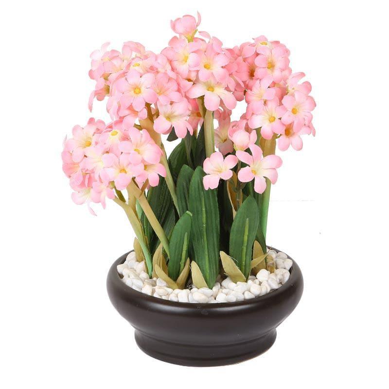 Faux Hyacinth Bonsai In Ceramic Pot (26 cms) - Baby Pink media 3