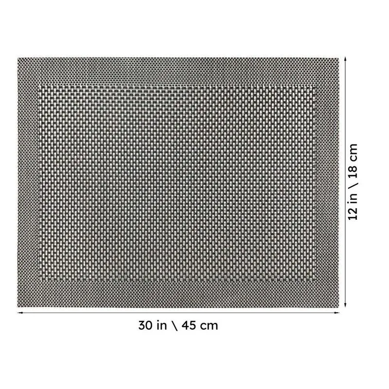 Onyxa Black Rectangle PVC Table Mats - Set Of Two media 6
