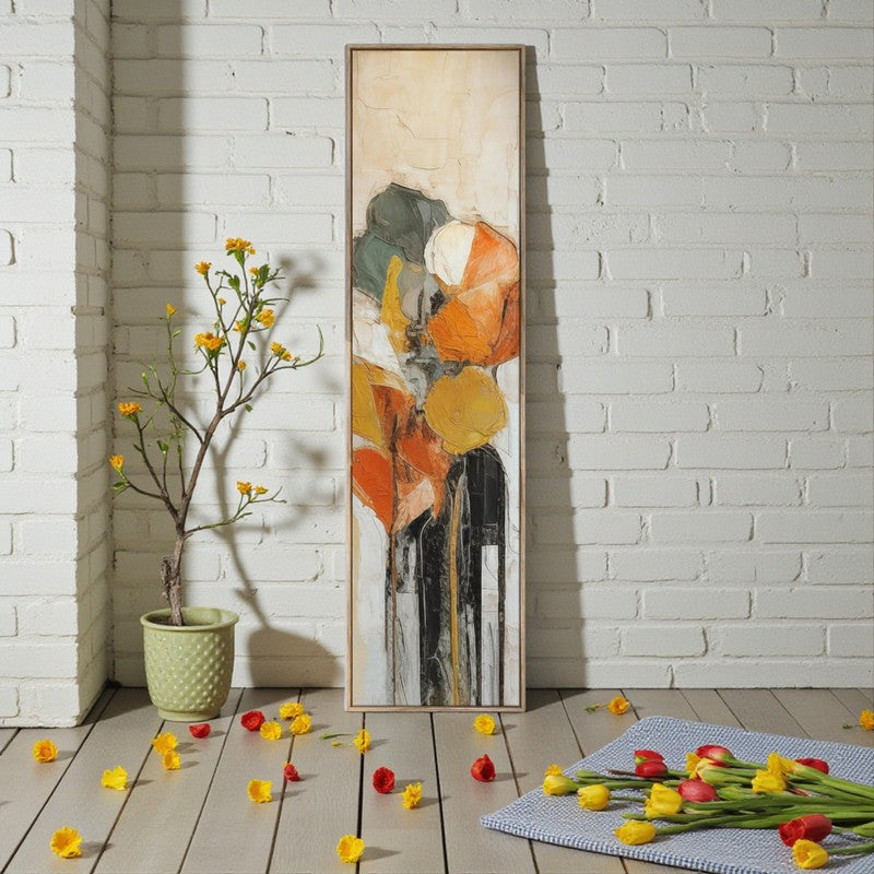 Tangerine Dreams Abstract Canvas Wall Art With Frame - Orange media 4