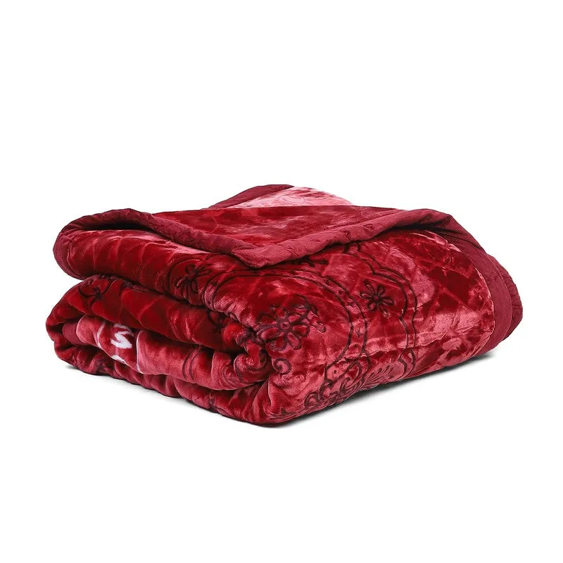 Monte Carlo Autumn Embrace Blanket (Red) - 950 GSM media 6