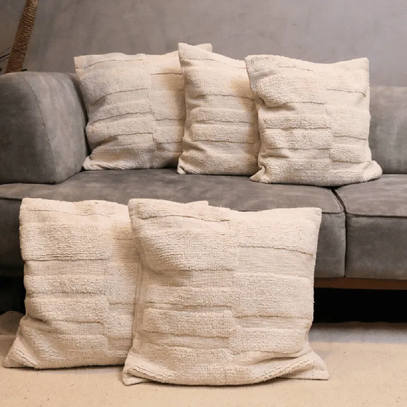 Cozy Courier Tufted Cushion Cover (Ivory) - Set Of Five media 4