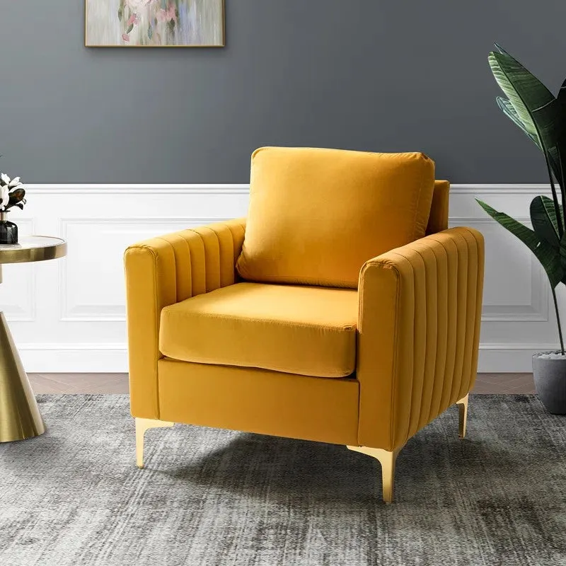 Baseo Neem Wood Accent Chair - Yellow media 4
