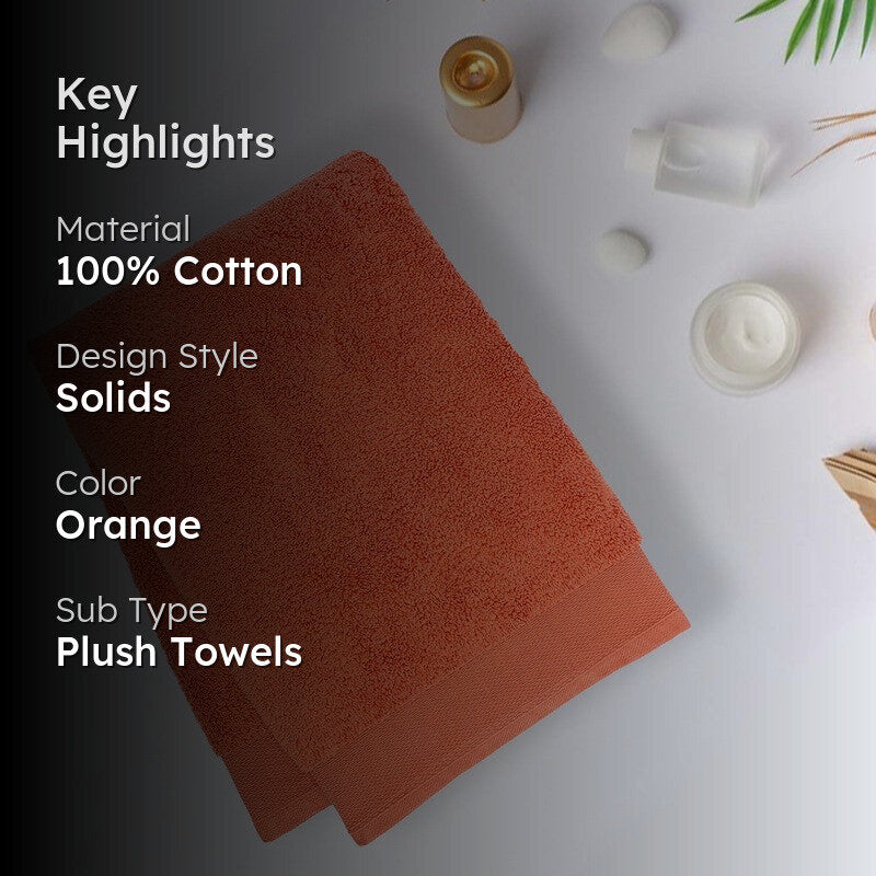 Micro Cotton Soft Serenity Solid Bath Towel - Orange image 2