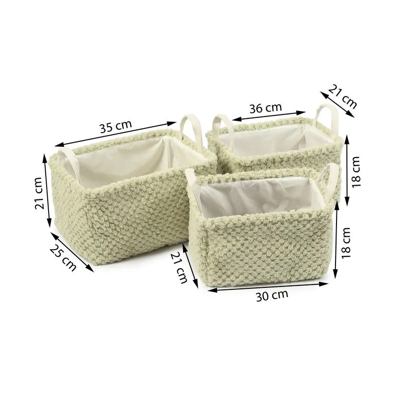 UrbanNest Fabric Storage Basket (Green) - Set Of Three media 7