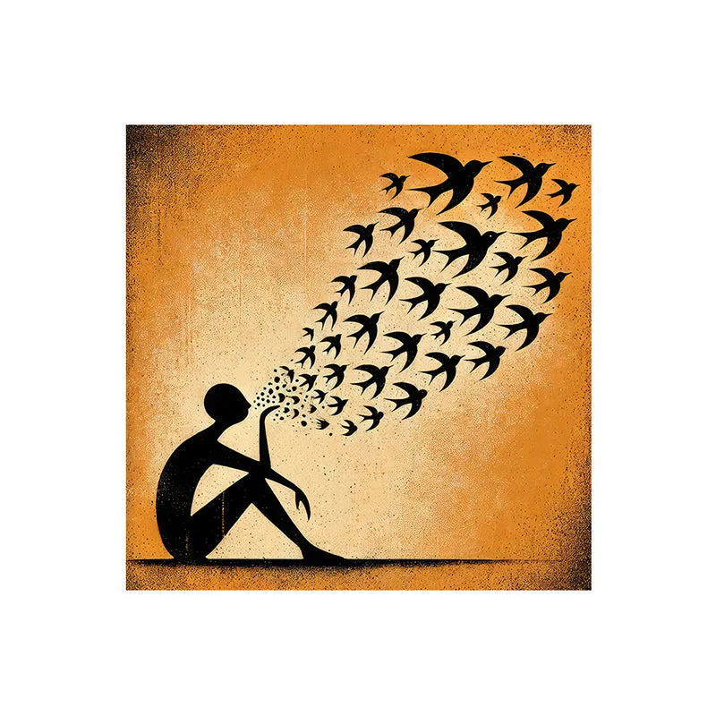 Message Carrying Birds Wall Painting media 4