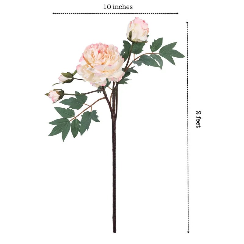 Artificial Realistic Peony Flower Stick - Pink media 7