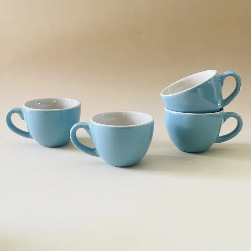 Expresso Ceramic Tea Cup (100 mL/Blue) - Set of Four media 3