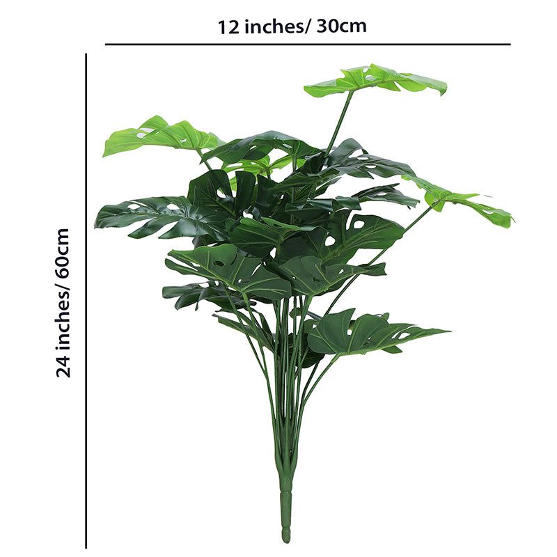 Botanika Artificial Monstera With Black Plastic Pot & pebbles - 2 Feet media 6