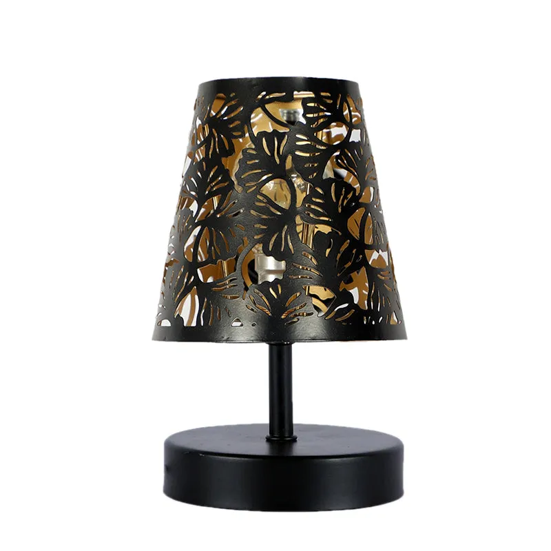 Otravo Flora Etched Metal Table Lamp - Black media 3