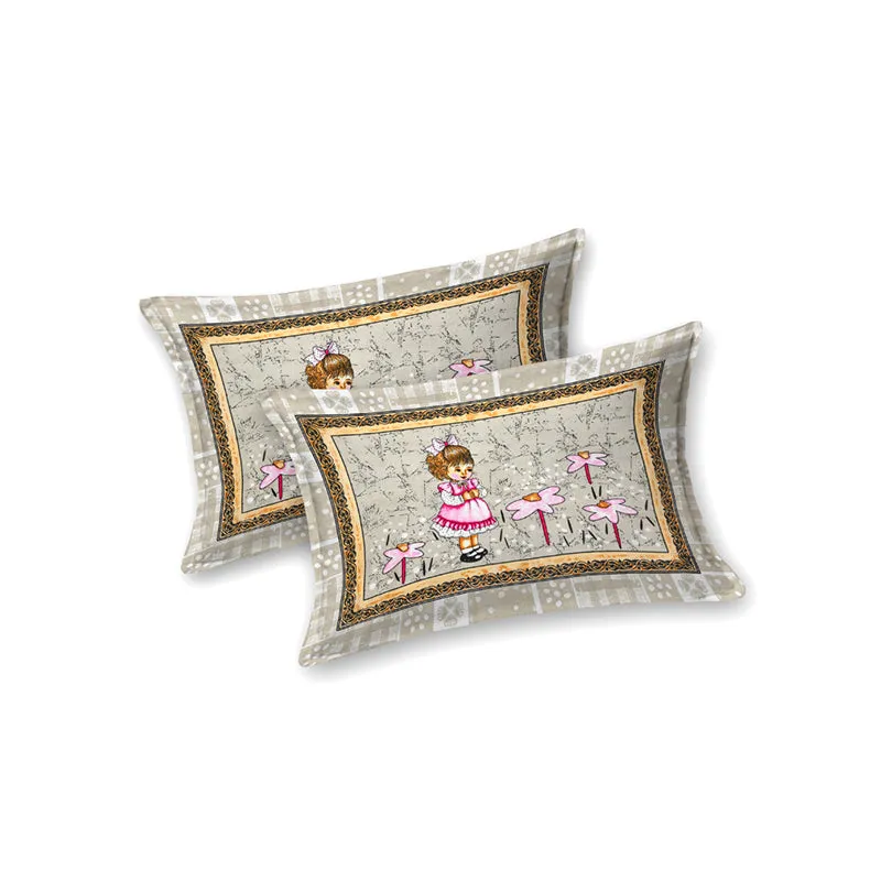 Princess Pets Kids Cotton Bedsheet (Brown) - 140 TC media 5